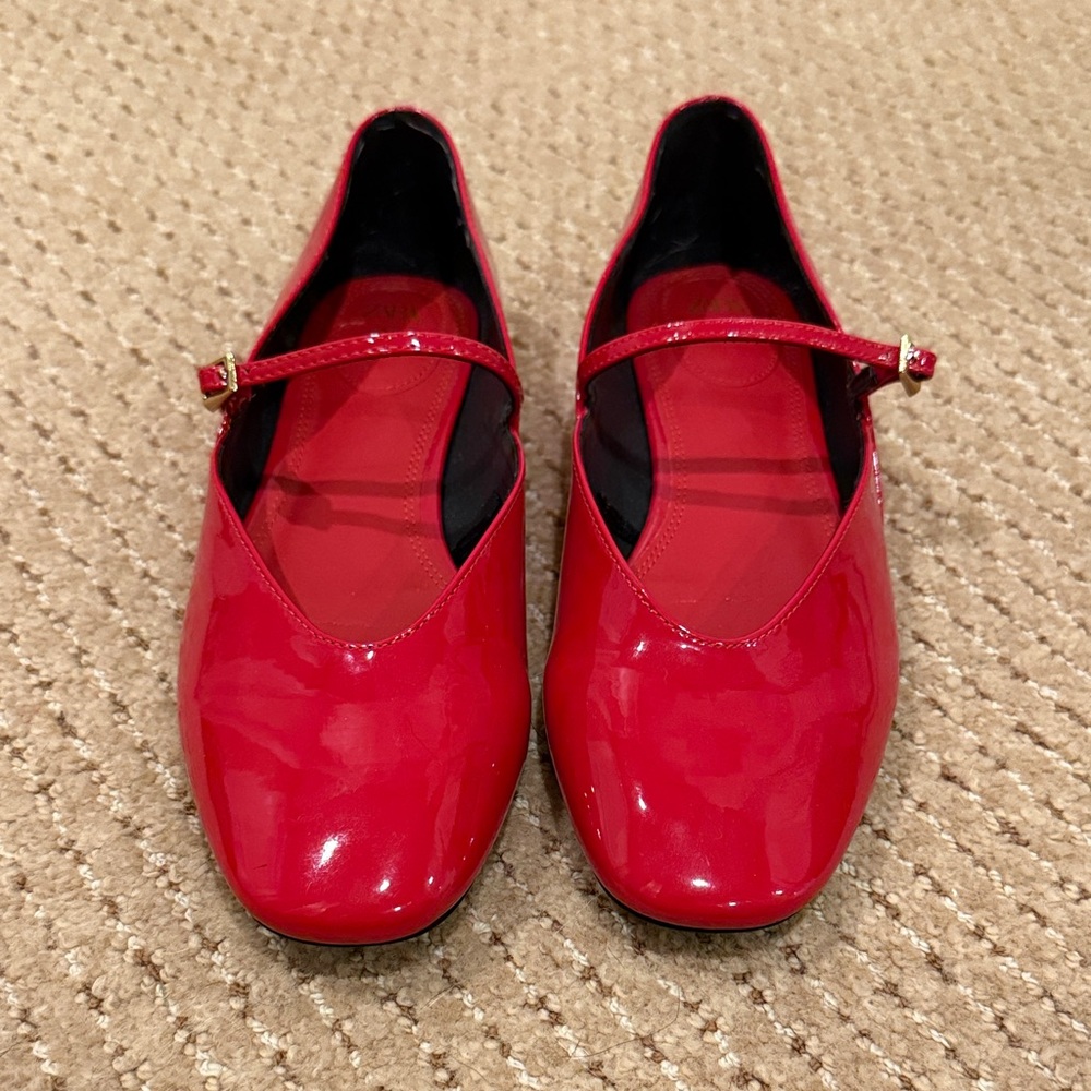 Zara Red Patent Leather Flats
